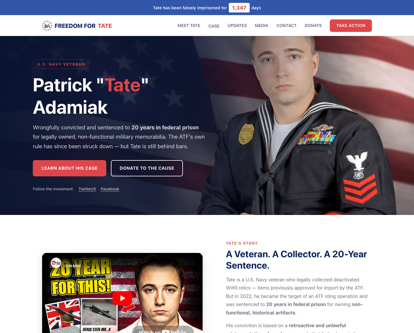 FreedomForTate.org — a local advocacy and awareness website